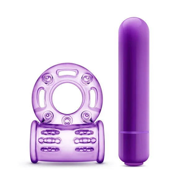 Take On With Me Couples Play Vibrating Cockring Purple