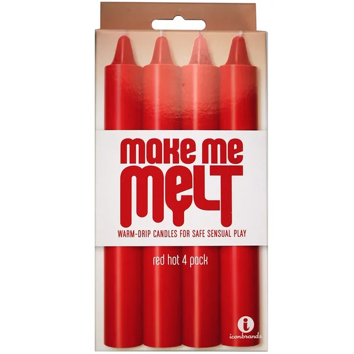 The 9’s, Make Me Melt Sultry Warm-Drip Candles, 4 Pack, Red Hot