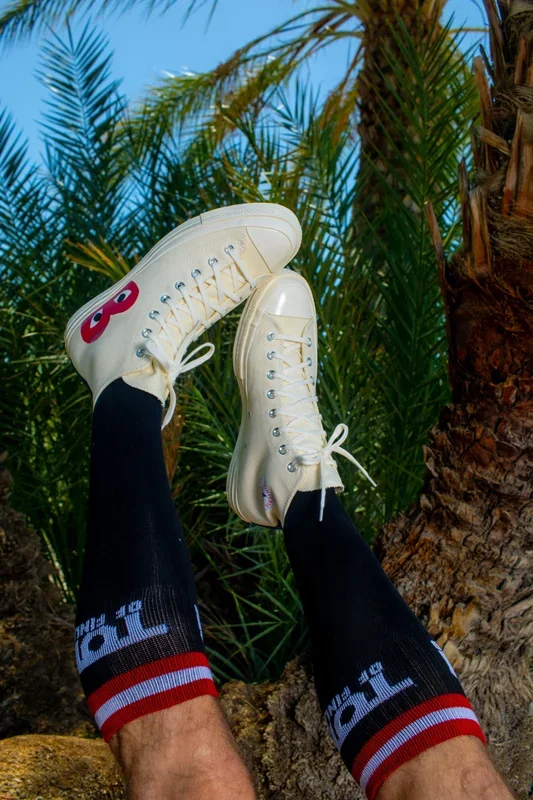 TOM OF FINLAND KNEE HIGH BLACK LOGO AIR-SLEEVE