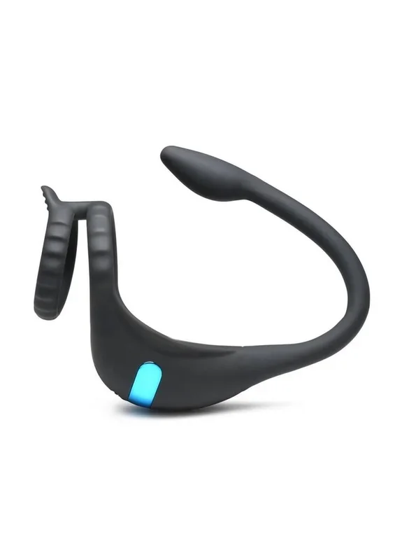 Trinity Men Vibrating Rechargeable Silicone Cock Ring and Anal Stimulator