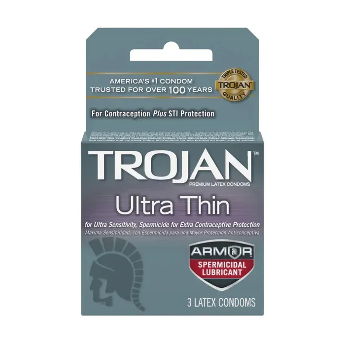 Trojan Ultra Thin Armor Spermicidal Condoms – 3 Pack