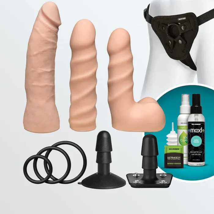 Vac-U-Lock Dual Density Starter Set w/ Harness, Dildos, and To A Greater Extent!