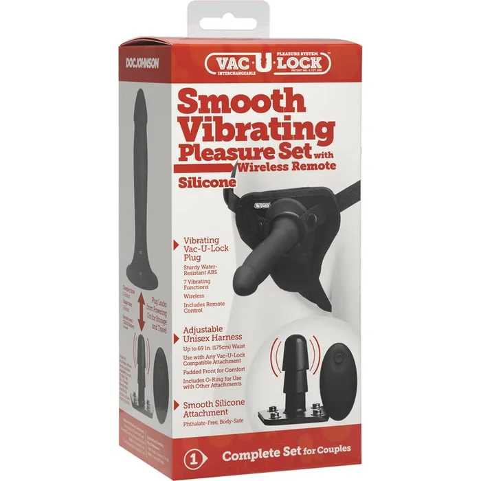 Vac-U-Lock Smooth Pleasure Set Vibrate Black