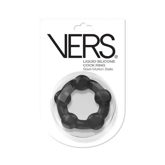 Vers Motion Ball Cock Ring – Liquid Silicone with Steel Motion Balls by Rascal Toys