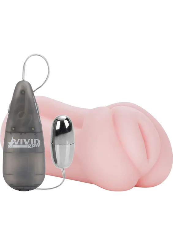 Vivid Raw Cock Tease Vibrating Stroker with Bullet and Remote Control – Pussy