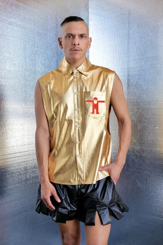 WALTER VAN BERIENDONCK SS23 UFO SHIRT GOLD