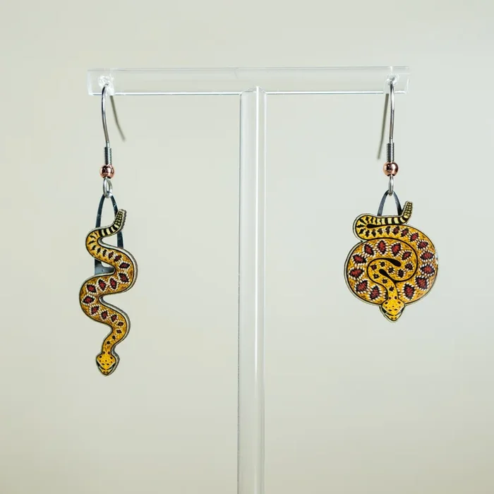 Western Diamondback Snake Earrings