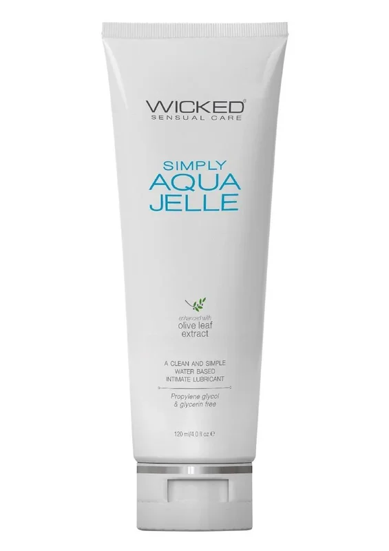 Wicked Plainly Aqua Jelle Water Based Lubricant with Olive Leaf Extract