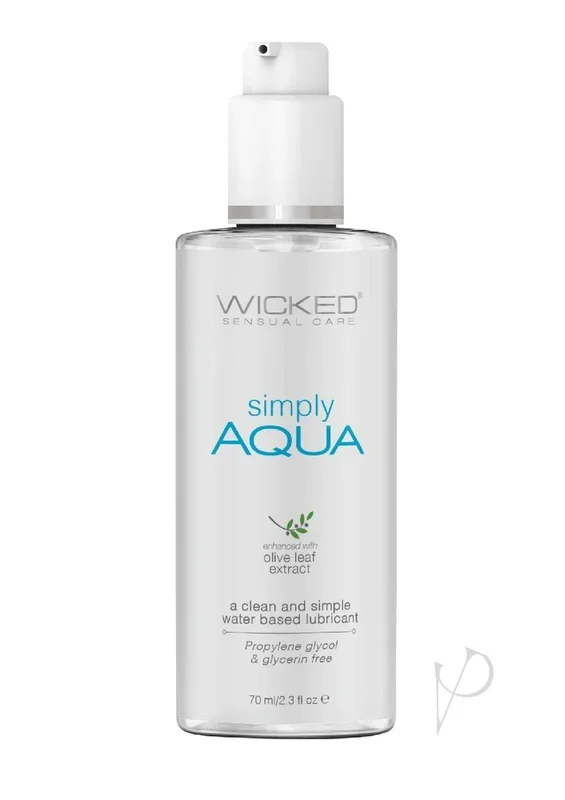 Wicked Simply Aqua Water Based Lubricant with Olive Leaf Extract