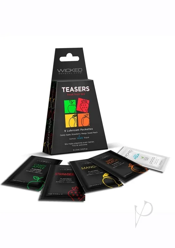 Wicked Teasers Fresh Fruit Lubricant Packettes (8 pack) – Assorted Flavors