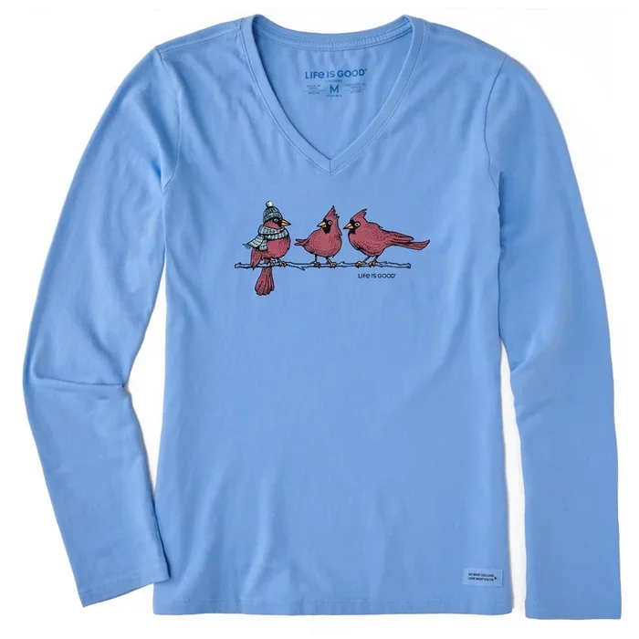 Women’s 3 Warmly Dressed Cardinals Long Sleeve Crusher Vee