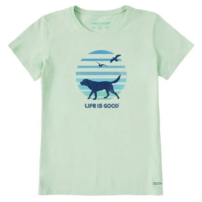 Women’s 70’s Retro Dog Beach Walk Short Sleeve Crusher-LITE Tee