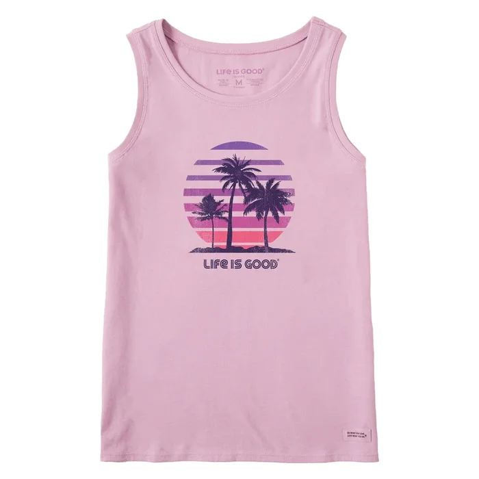 Women’s 70’s Retro Sun Palms Crusher Tank