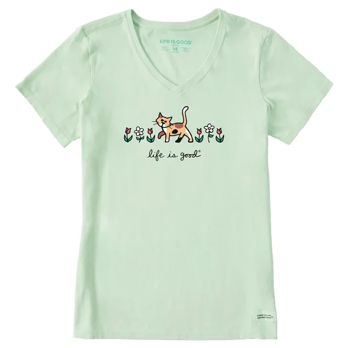 Women’s Al with Flowers Short Sleeve Crusher Vee