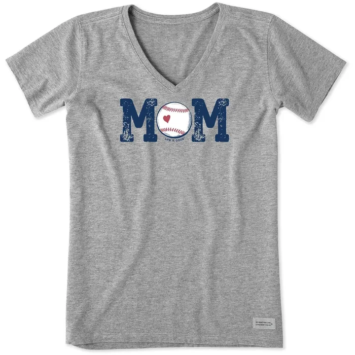 Women’s Baseball Mom Short Sleeve Vee