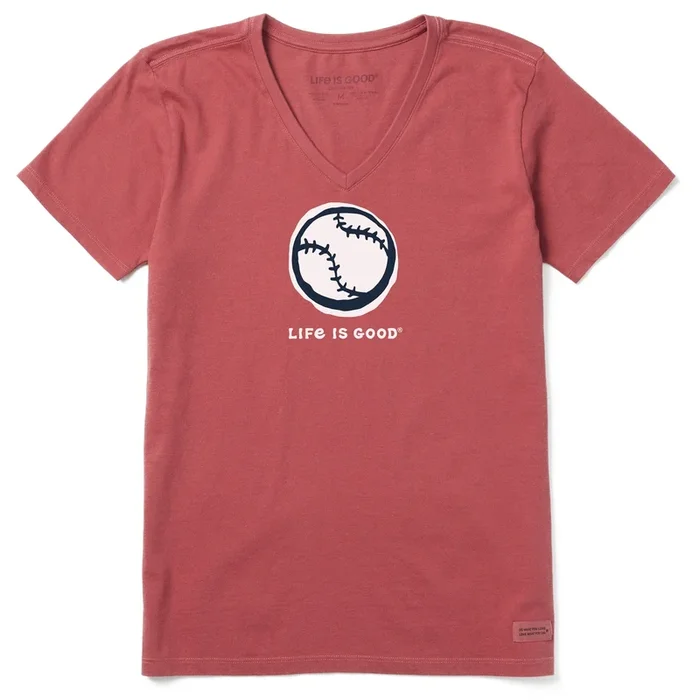 Women’s Baseball Sketch Short Sleeve Crusher Vee