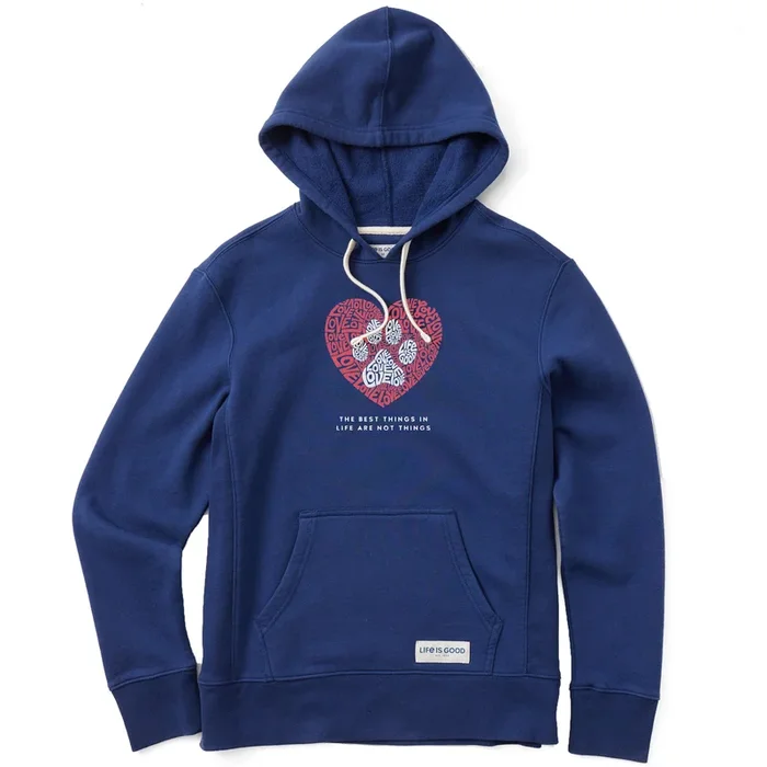 Women’s Best Things Paw Heart Simply True Fleece Hoodie