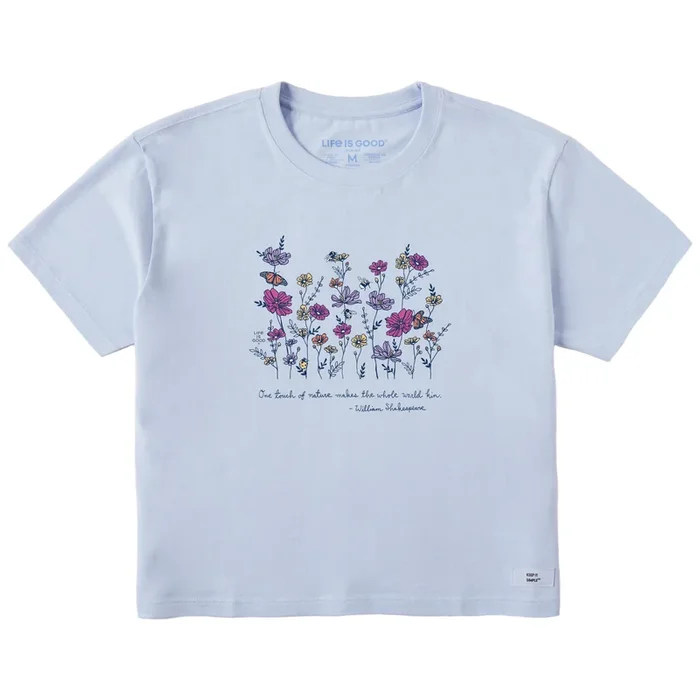 Women’s Shakespeare Flowers Short Sleeve Crusher Boxy Tee