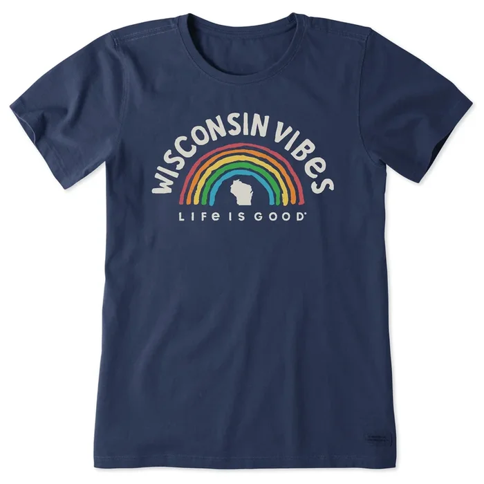 Women’s Wisconsin Rainbow Vibes Short Sleeve Crusher Tee