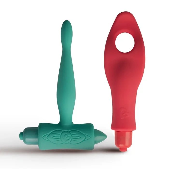 You Love Me Touch Me Beginners Anal & Finger Vibrator Set Green Red